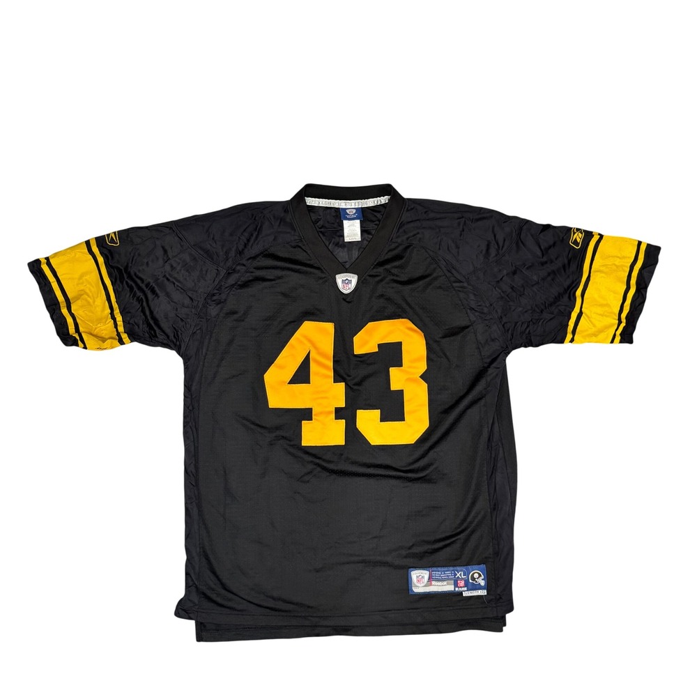 Reebok NFL Pittsburgh Steelers Troy Polamalu 43 Stitched Jersey Mens XL Black